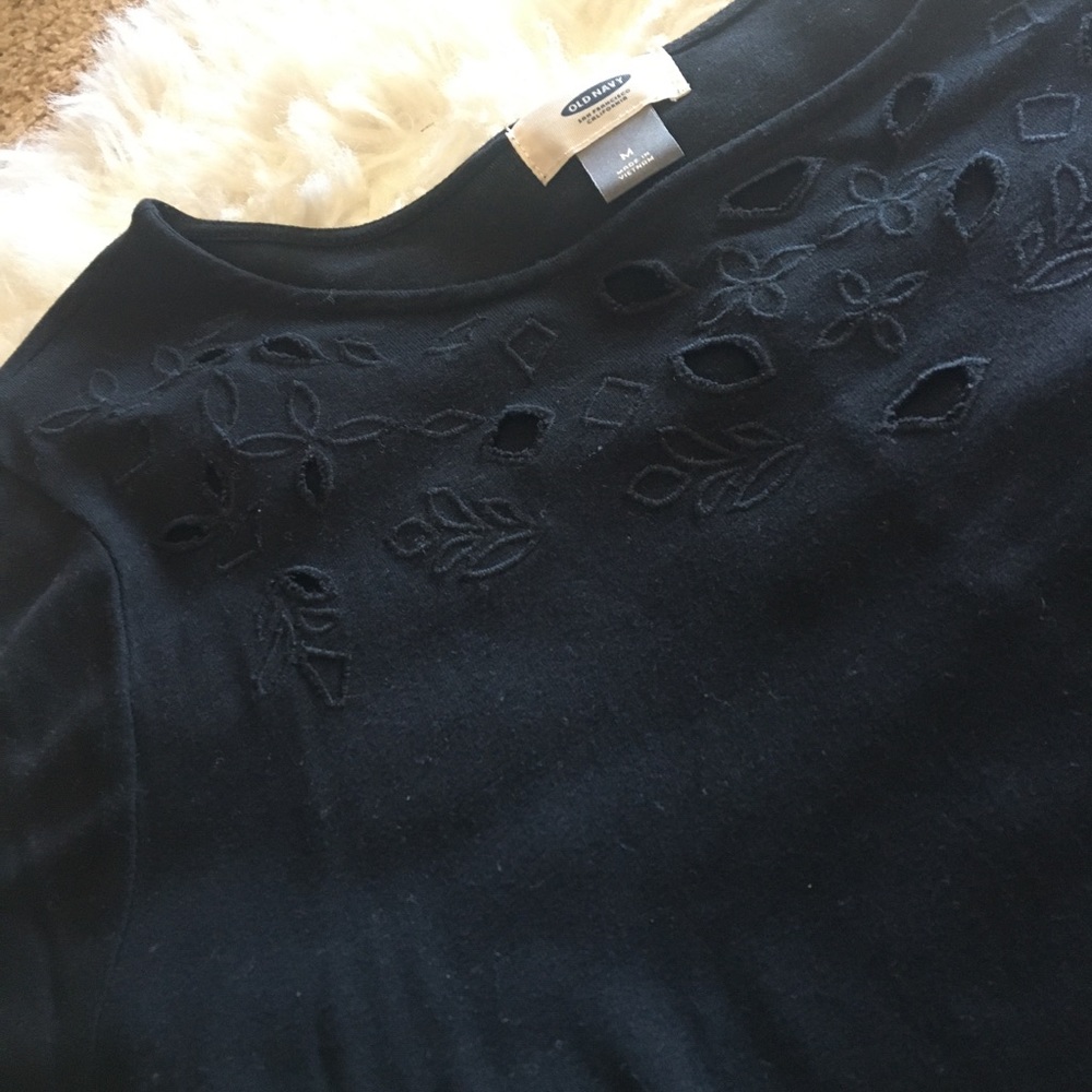 Old Navy Long Sleeve Tee with Patterned Neckline